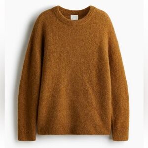 H&M Alpaca amiel jumper oversized mohair Sweater sezane mustard yellow brown